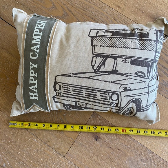 HAPPY CAMPER throw pillow-like new! - Picture 8 of 10